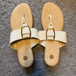 Dress Barn Tan and Cream Sandals